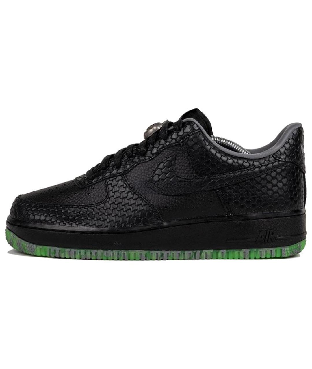 NIKE Черные кожаные низкие кроссовки / кеды, фото 3