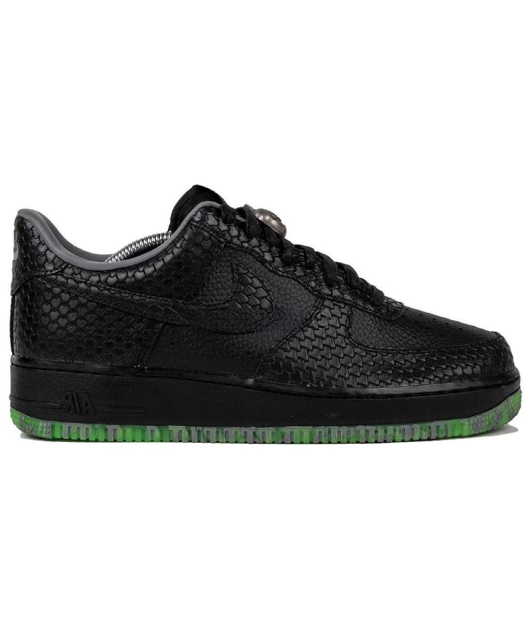 NIKE Черные кожаные низкие кроссовки / кеды, фото 1