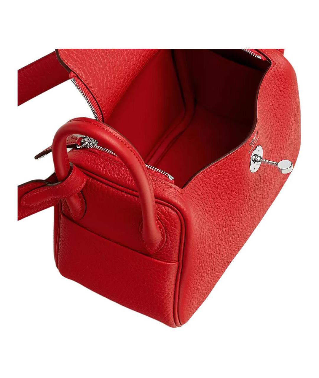 HERMES Красная кожаная сумка через плечо, фото 4