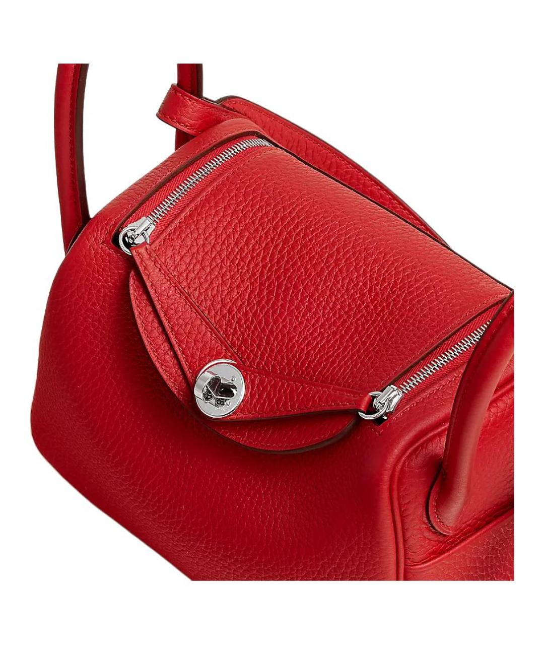 HERMES Красная кожаная сумка через плечо, фото 3