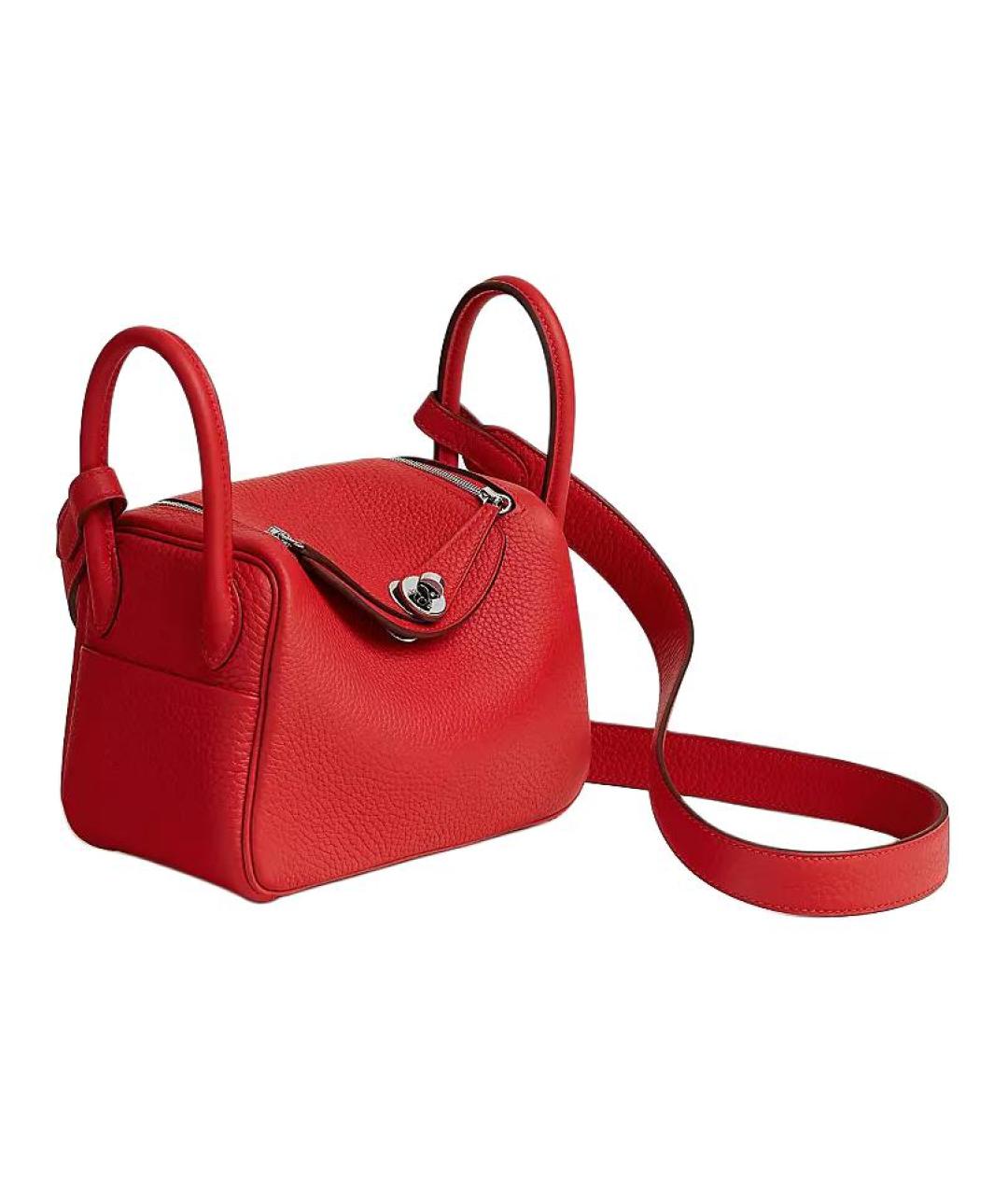 HERMES Красная кожаная сумка через плечо, фото 2