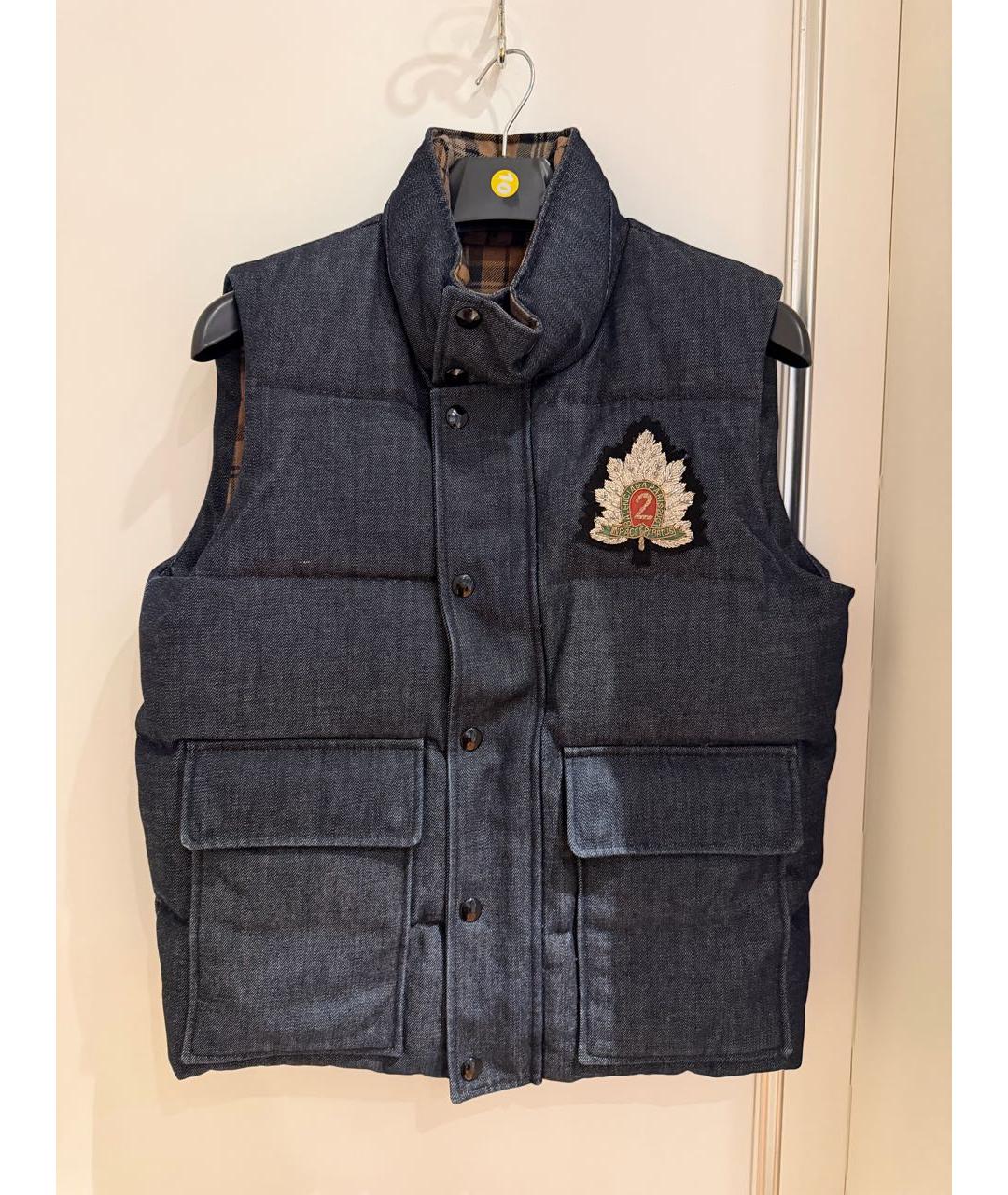 BALENCIAGA Темно-синий хлопко-эластановый жилет, фото 6