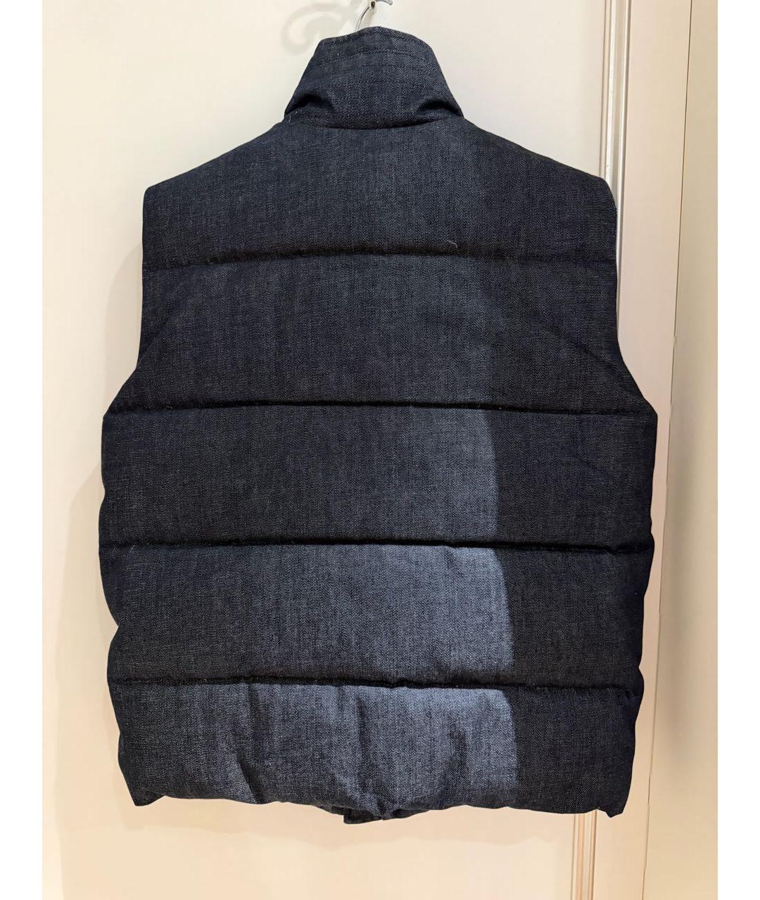 BALENCIAGA Темно-синий хлопко-эластановый жилет, фото 2