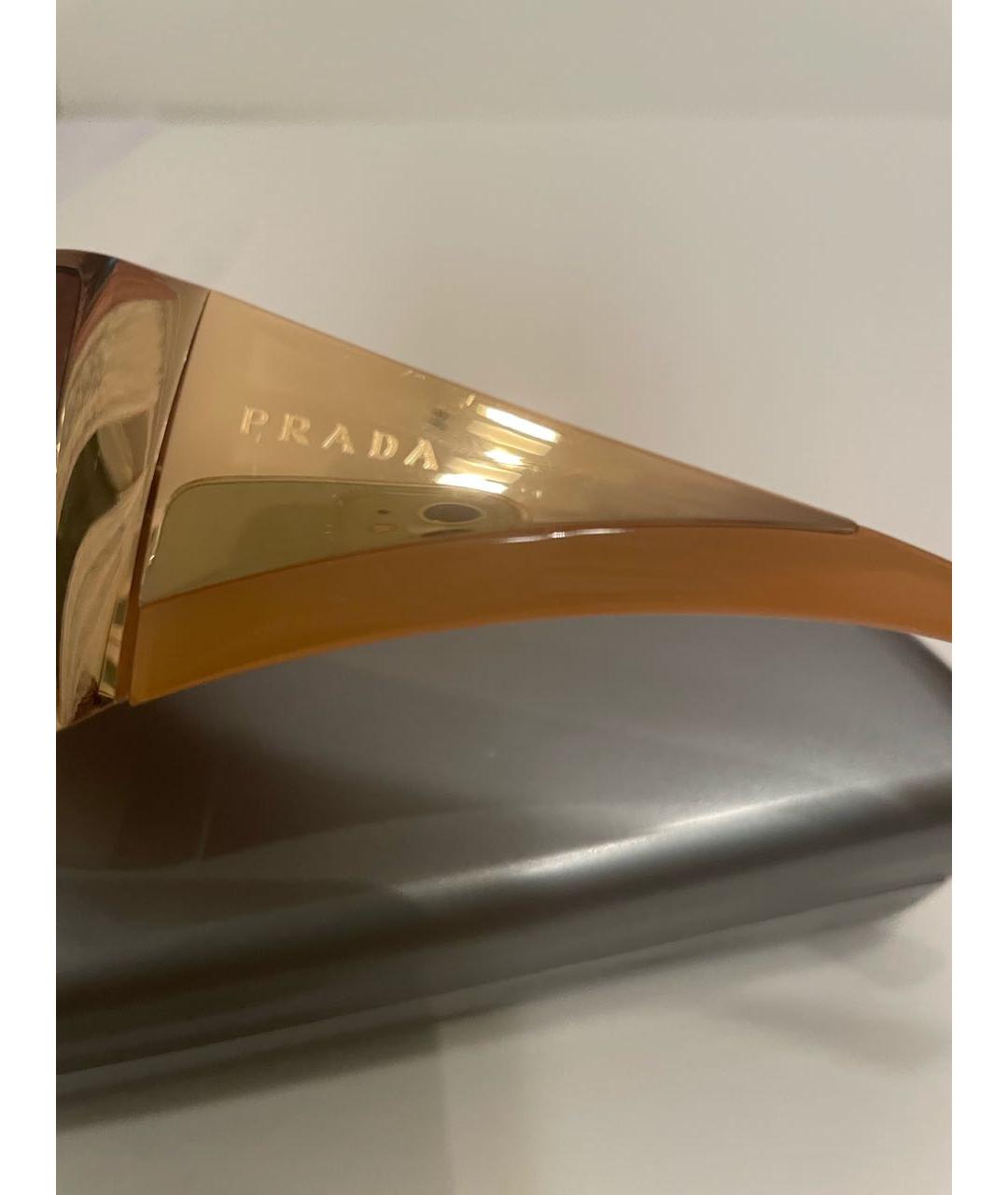 PRADA Коричневые пластиковые солнцезащитные очки, фото 3