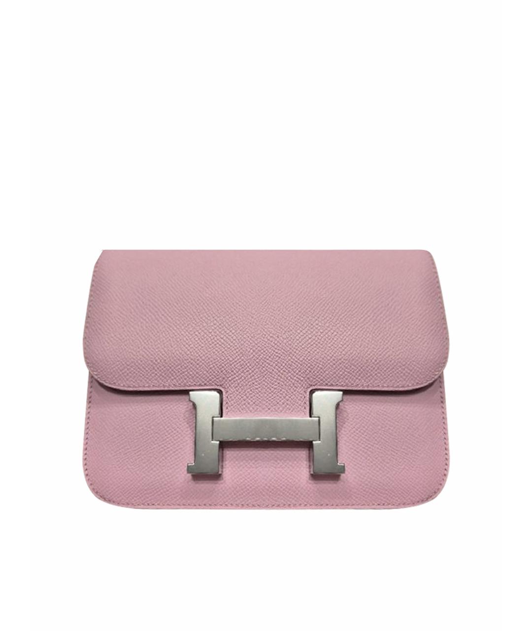 HERMES Розовая кожаная сумка через плечо, фото 1