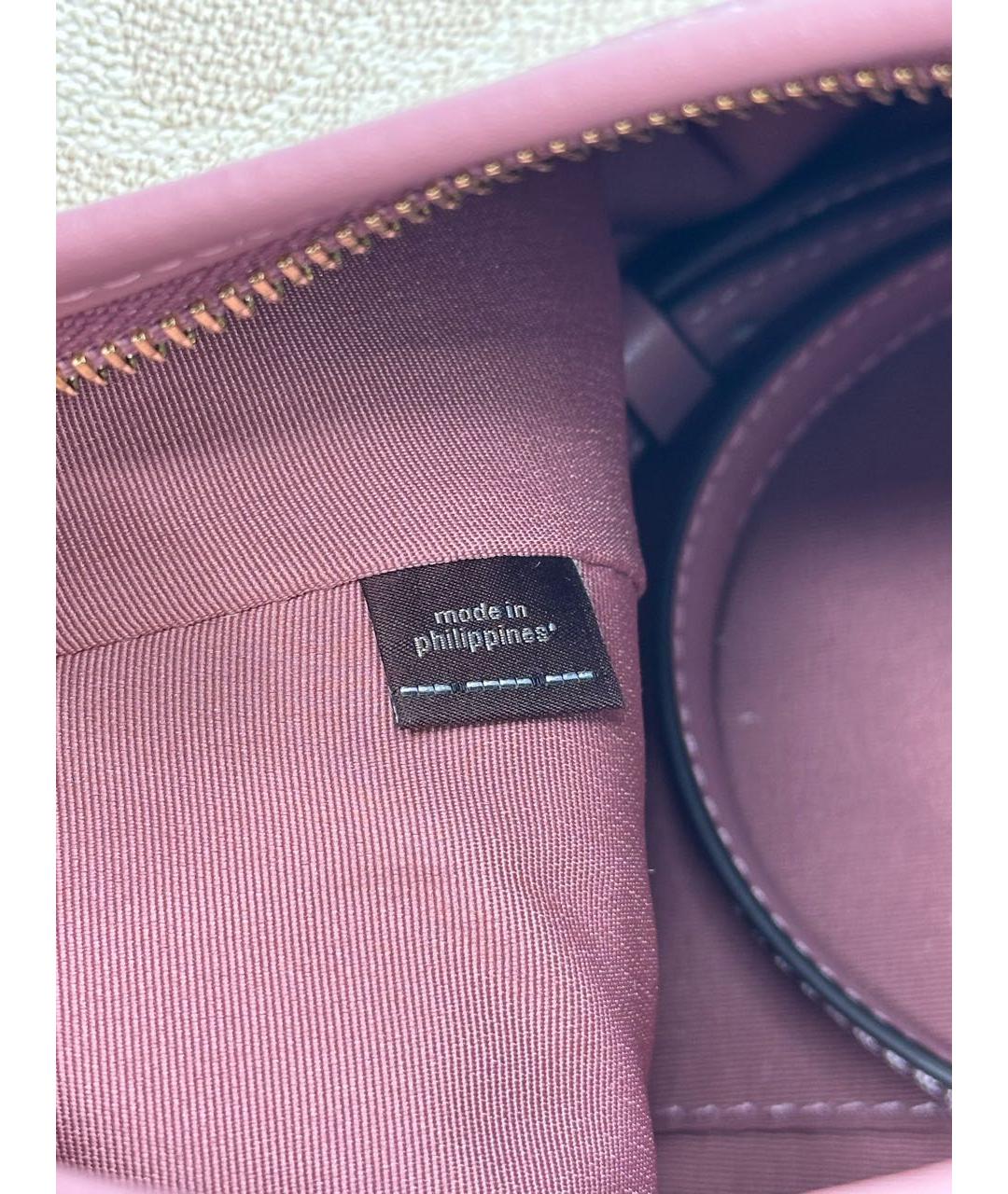 COACH Бежевая кожаная сумка через плечо, фото 7