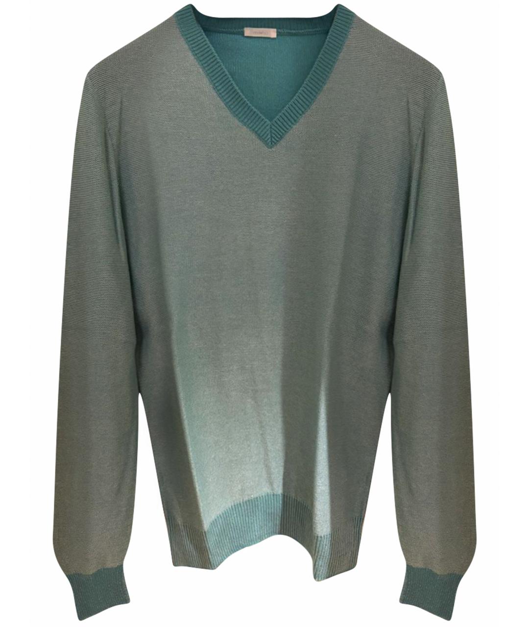 MALO Зеленый хлопковый джемпер / свитер, фото 1