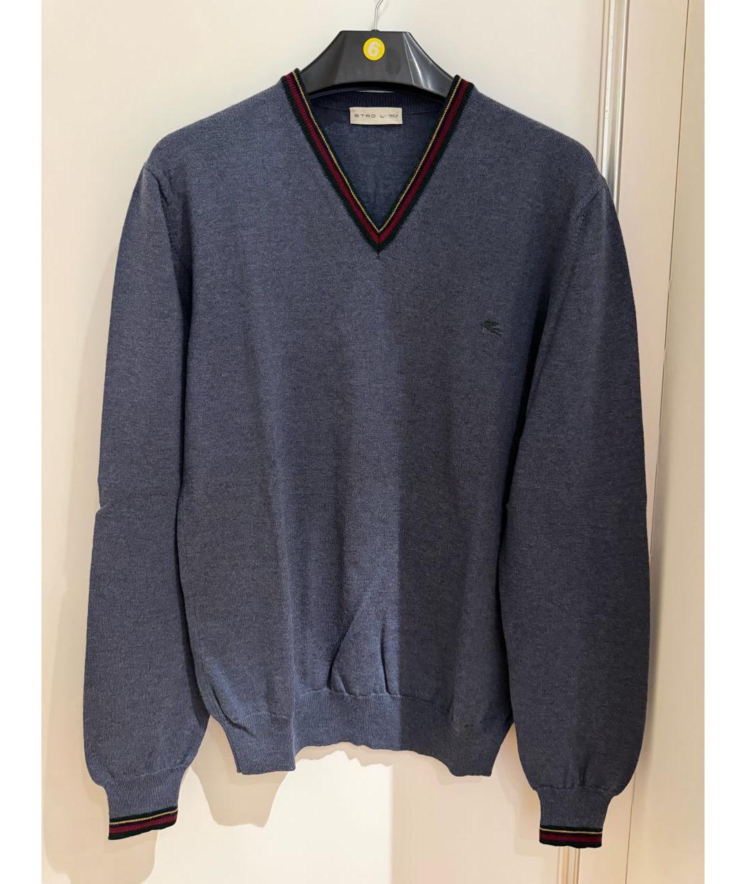 ETRO Синий шерстяной джемпер / свитер, фото 5