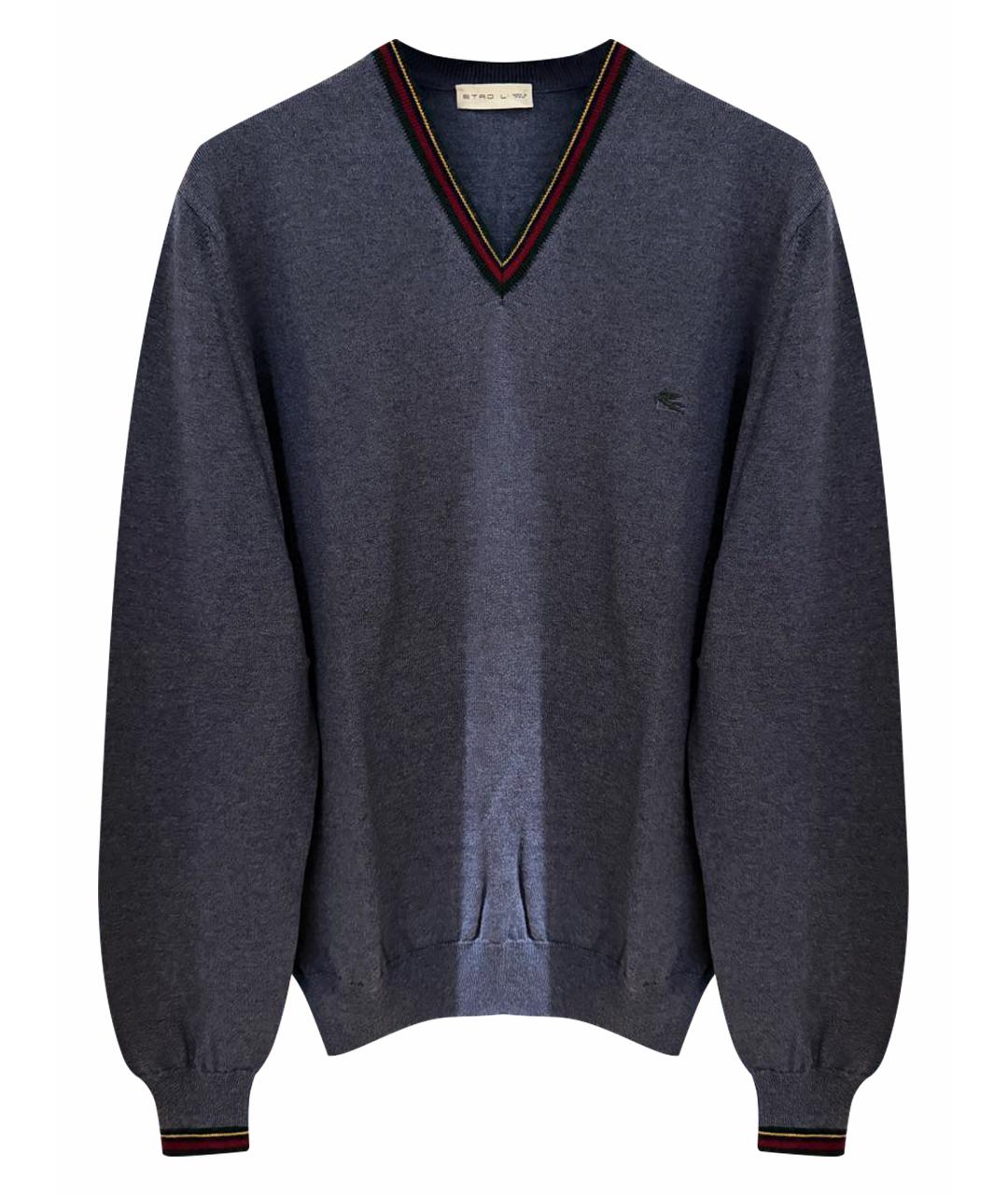 ETRO Синий шерстяной джемпер / свитер, фото 1