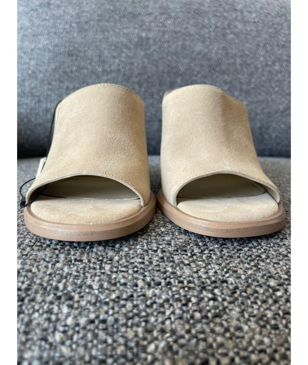 CALVIN KLEIN Бежевые замшевые мюли, фото 4