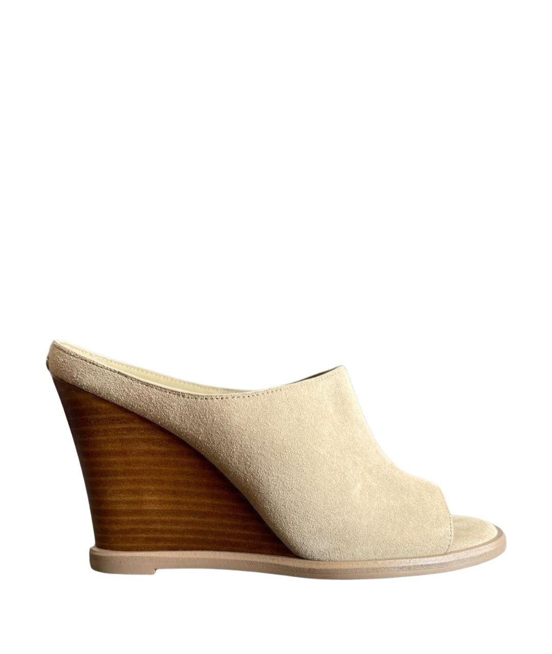CALVIN KLEIN Бежевые замшевые мюли, фото 1