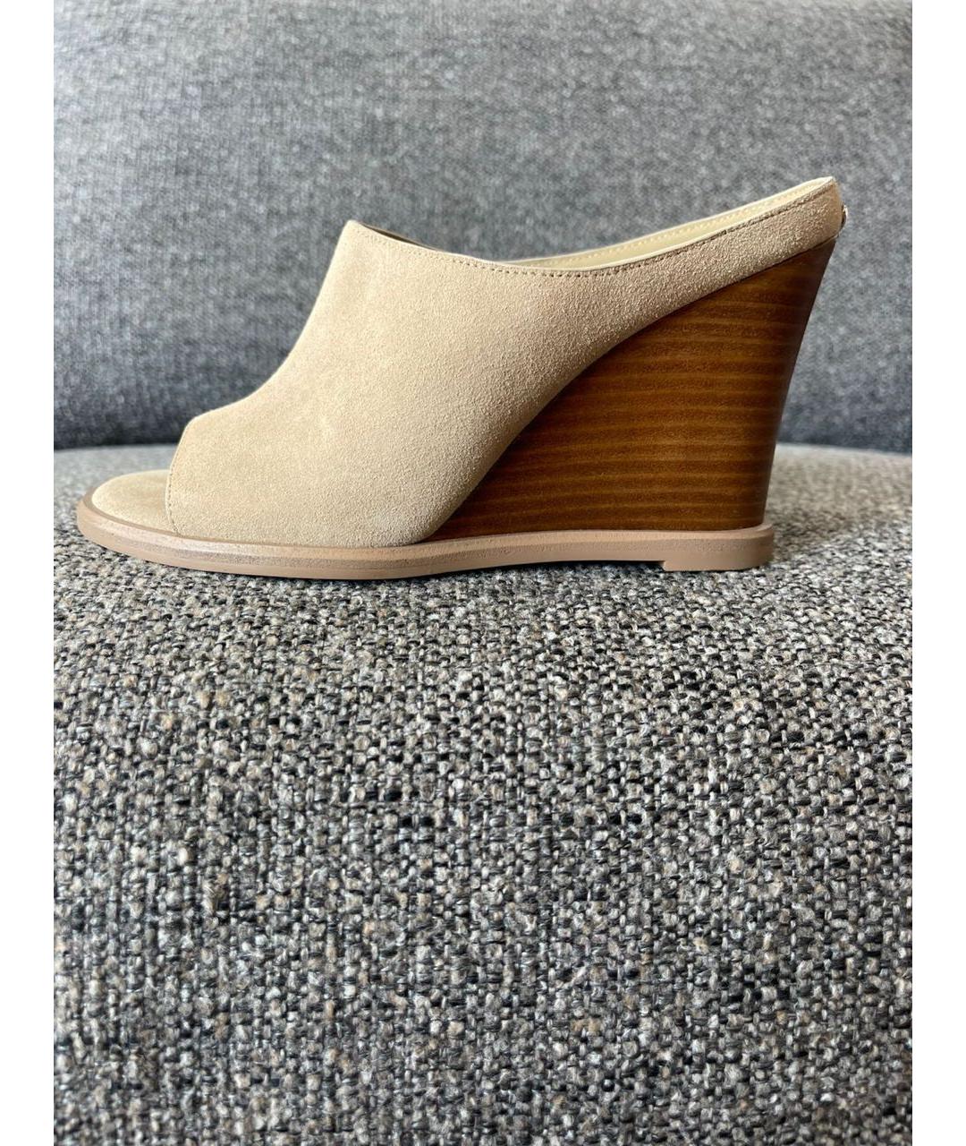 CALVIN KLEIN Бежевые замшевые мюли, фото 7