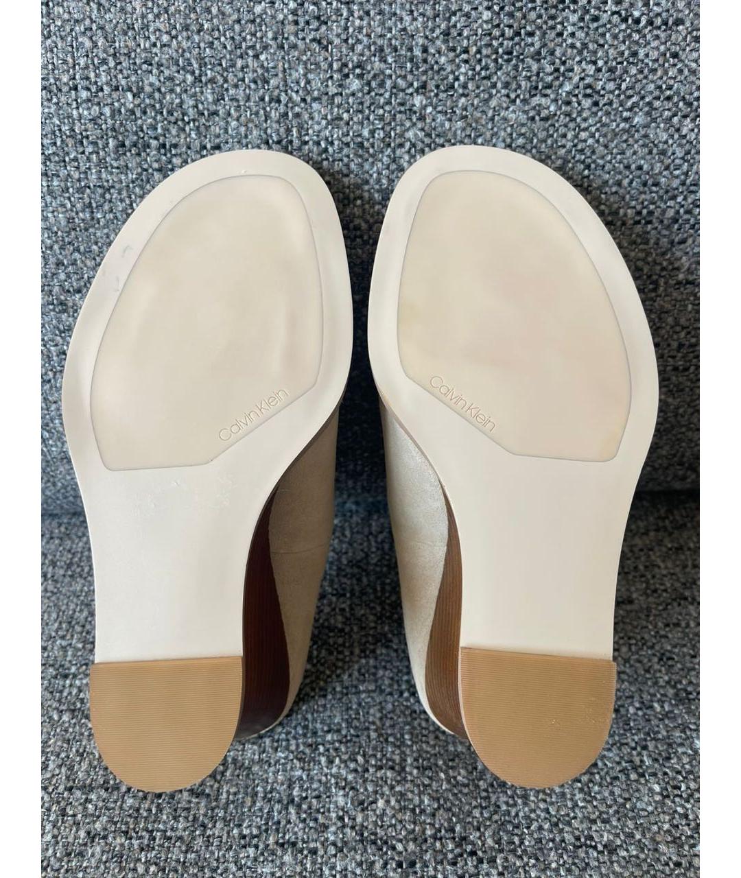 CALVIN KLEIN Бежевые замшевые мюли, фото 6