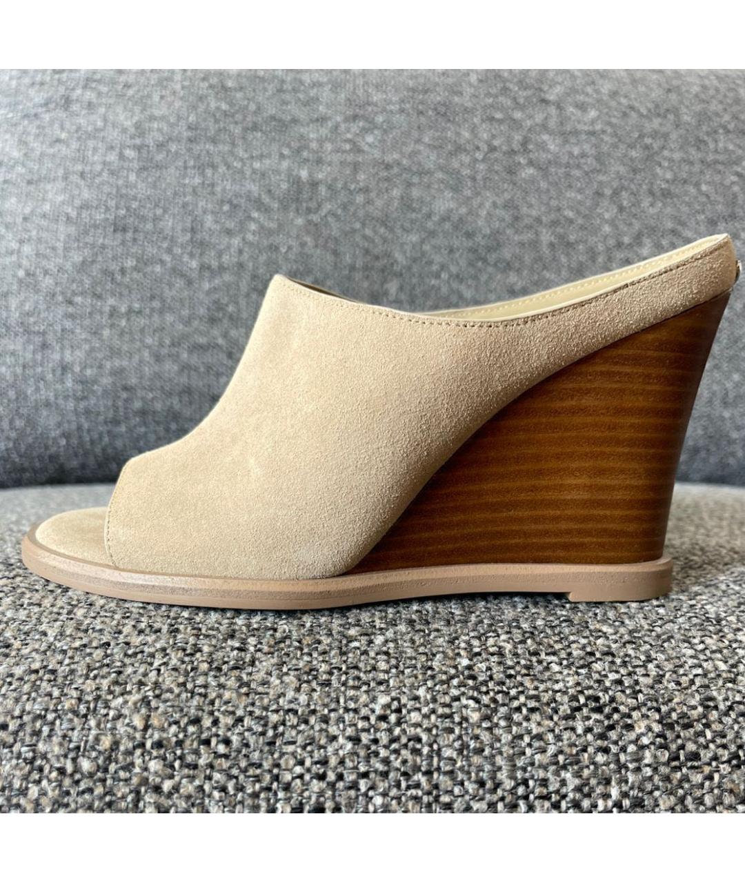 CALVIN KLEIN Бежевые замшевые мюли, фото 8