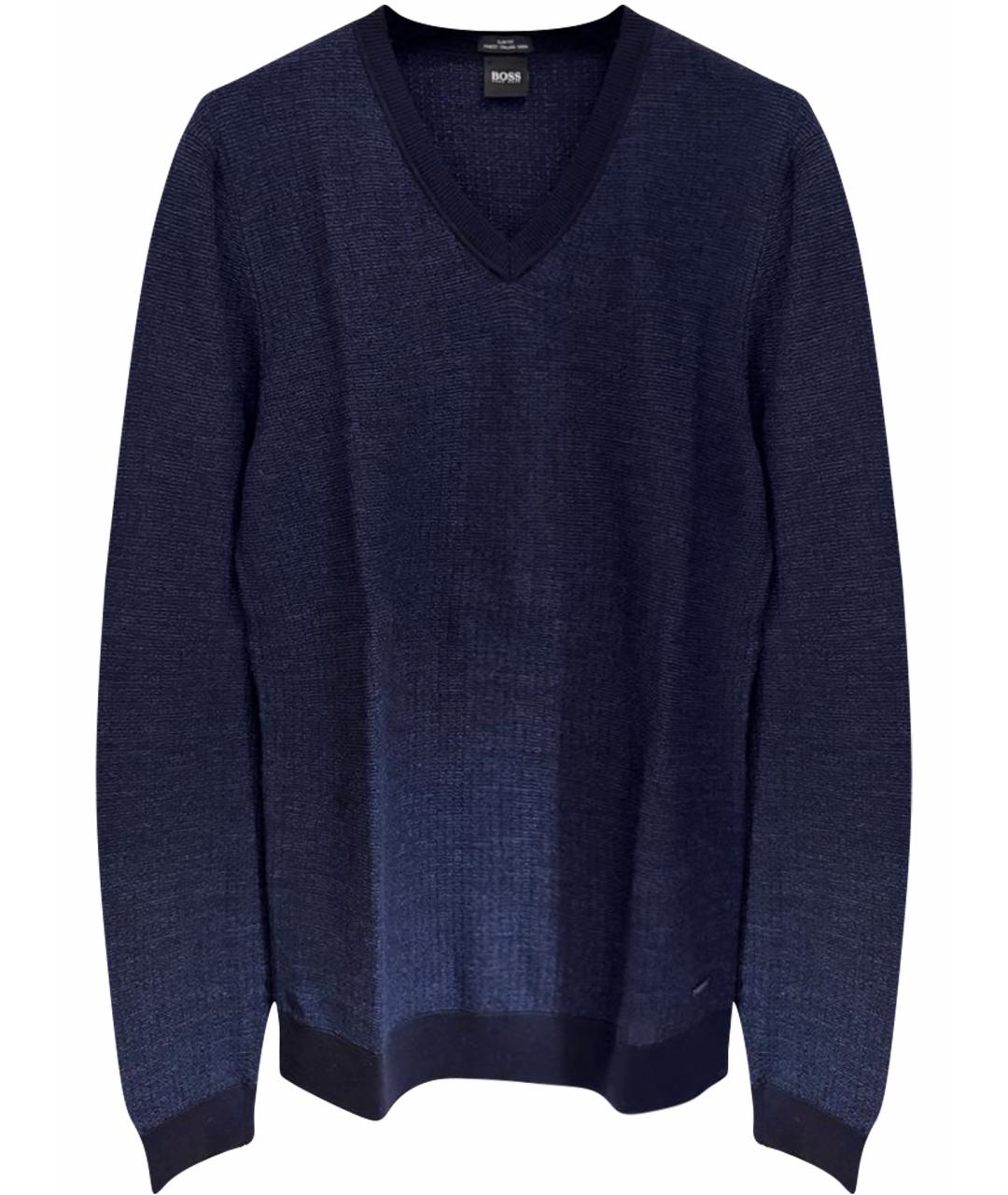HUGO BOSS Темно-синий шерстяной джемпер / свитер, фото 1