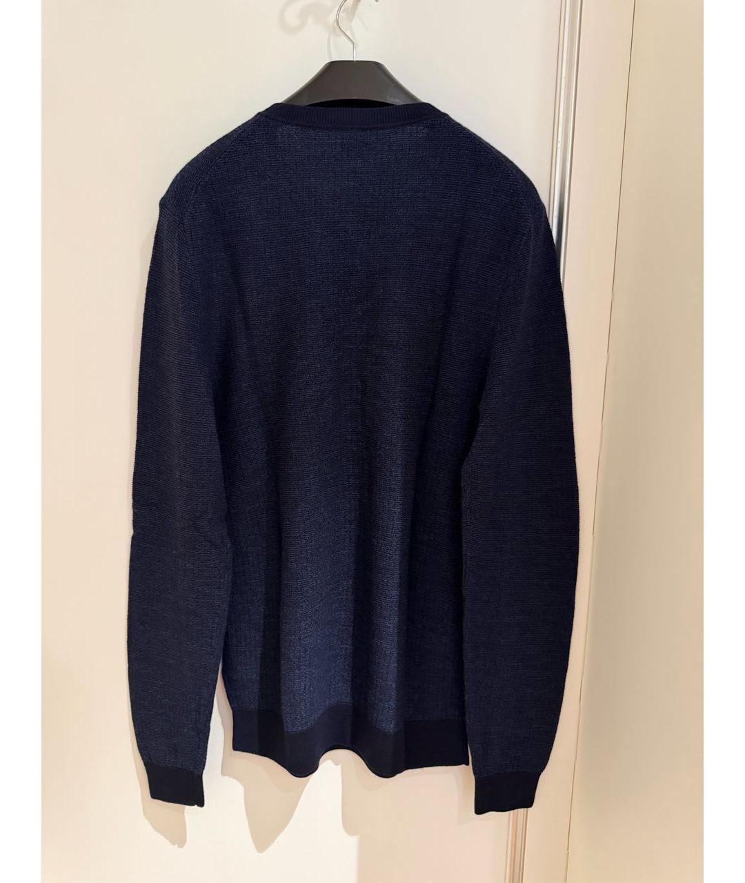 HUGO BOSS Темно-синий шерстяной джемпер / свитер, фото 2