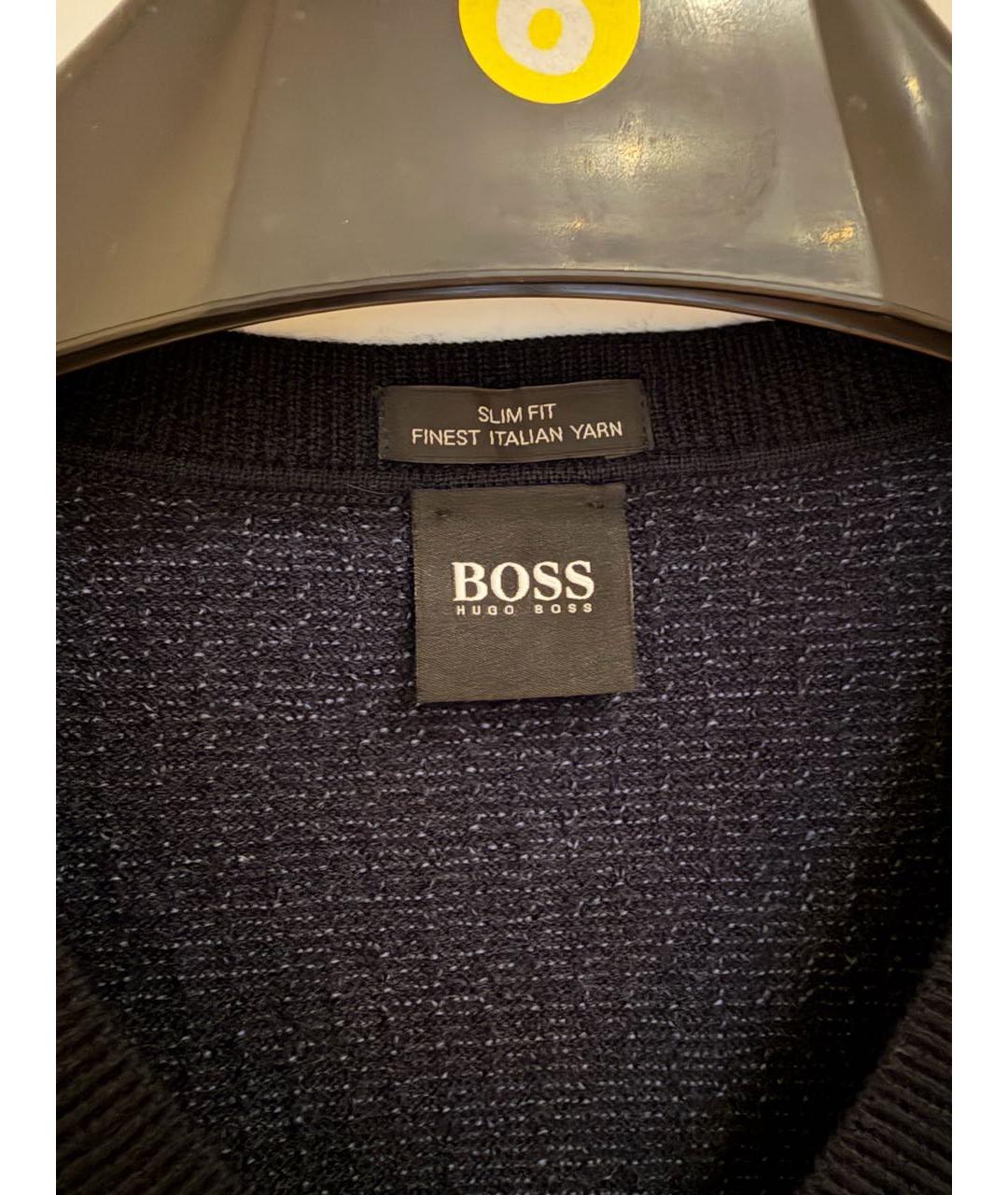 HUGO BOSS Темно-синий шерстяной джемпер / свитер, фото 3