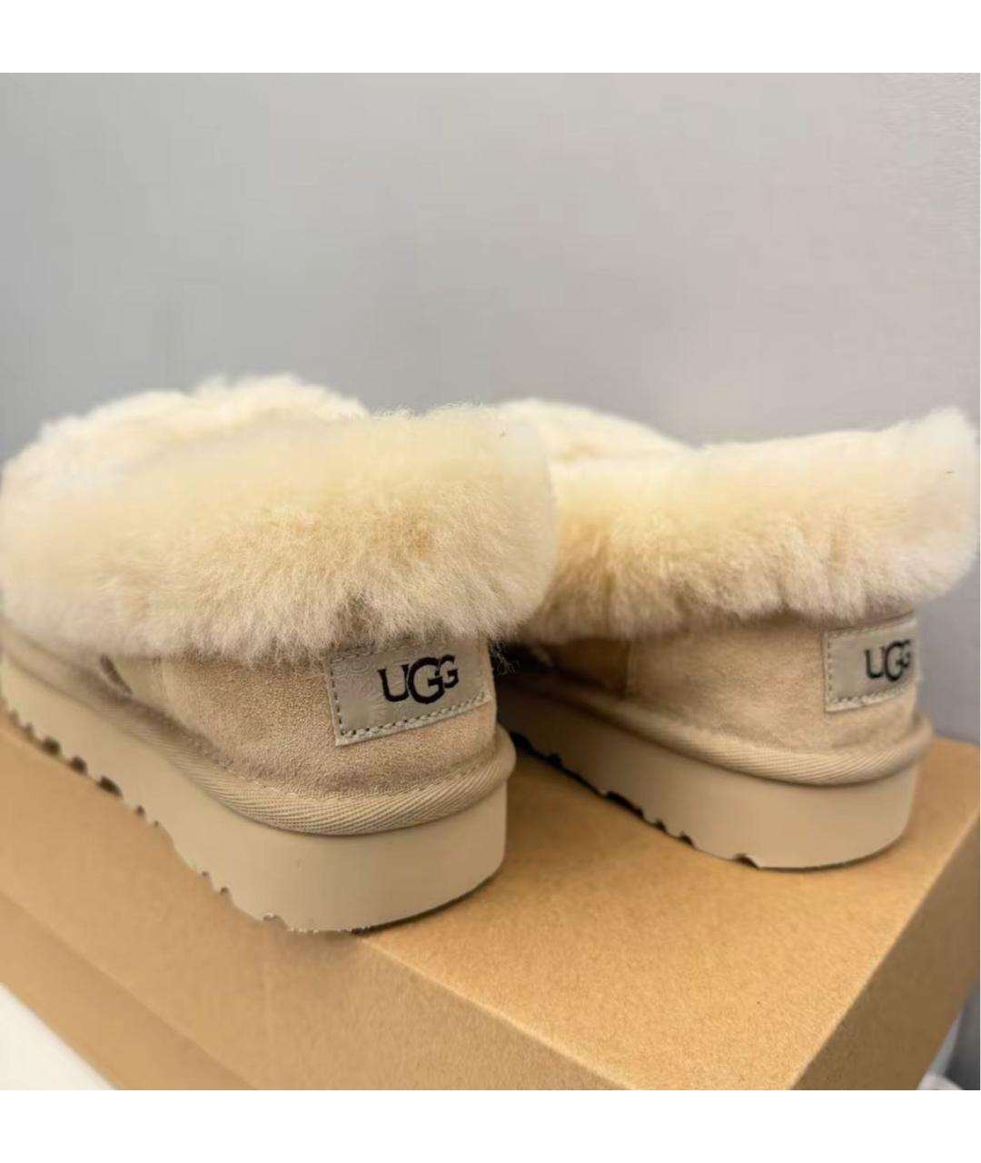 UGG AUSTRALIA Бежевые замшевые ботинки, фото 6