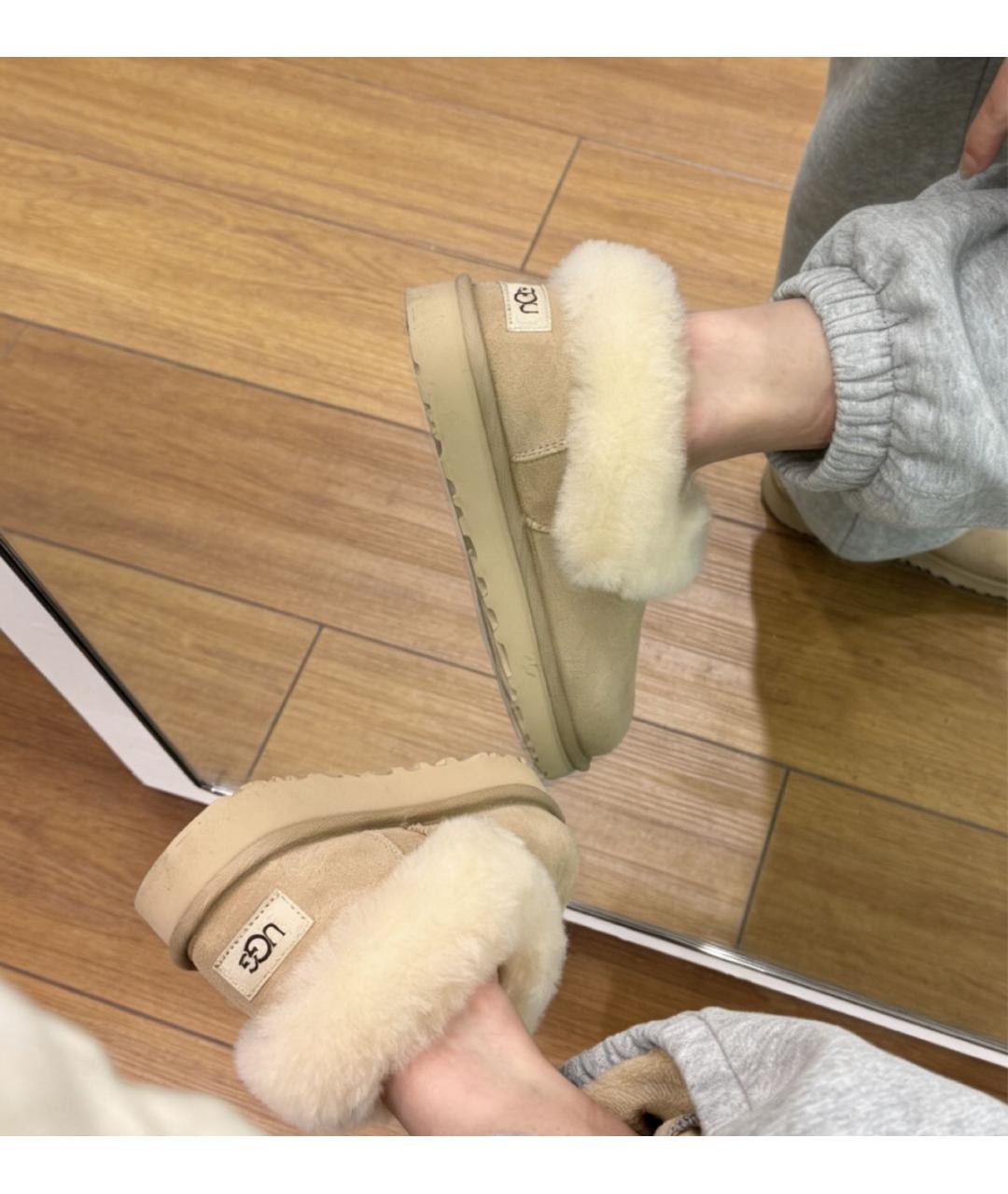 UGG AUSTRALIA Бежевые замшевые ботинки, фото 7