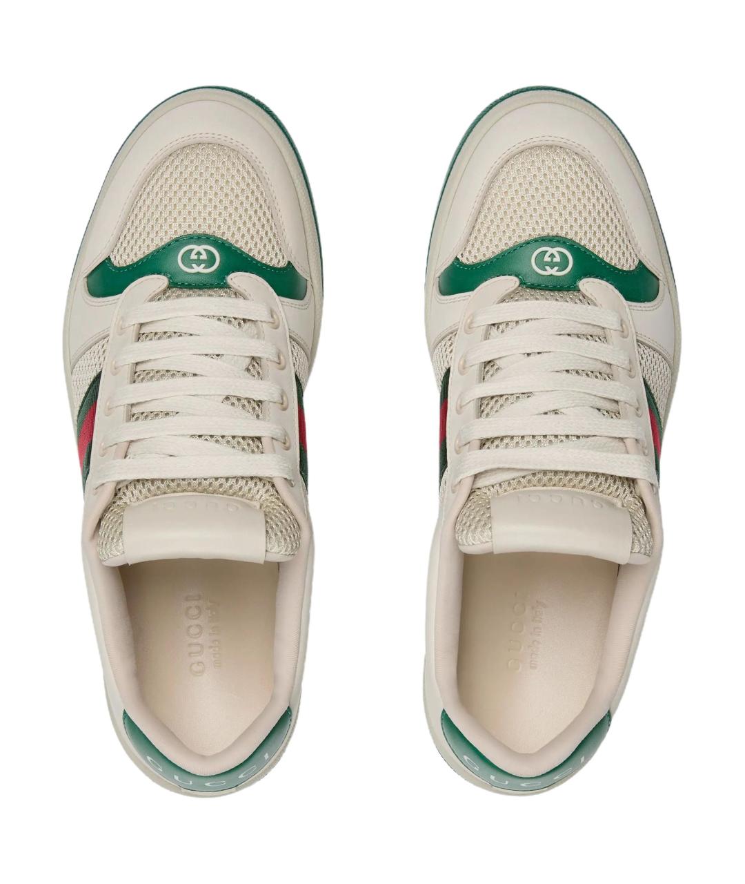 GUCCI Белые кожаные кроссовки, фото 5