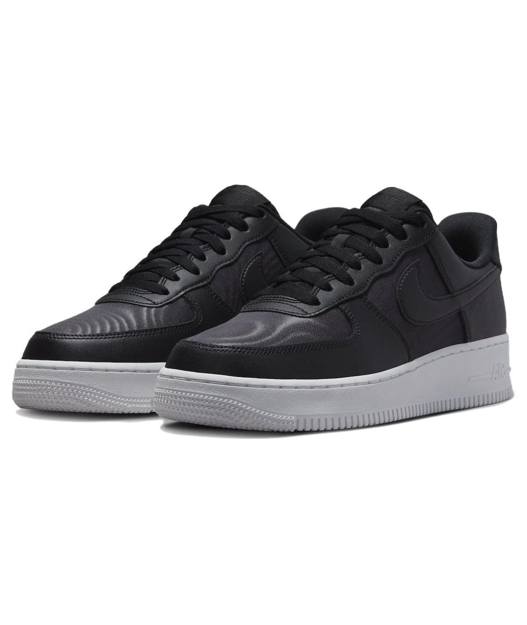 NIKE Черные кожаные низкие кроссовки / кеды, фото 4