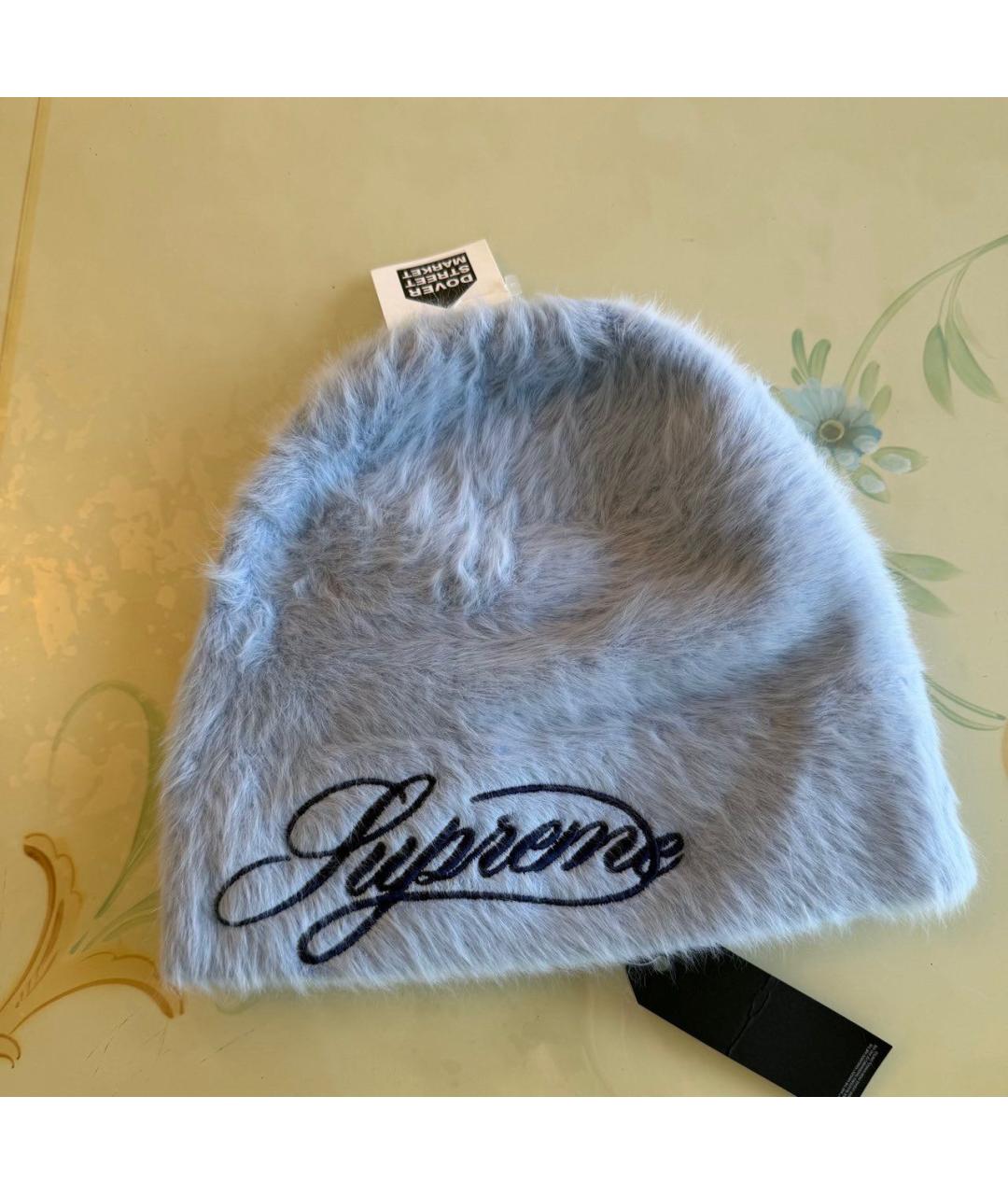 SUPREME Голубая шапка, фото 4