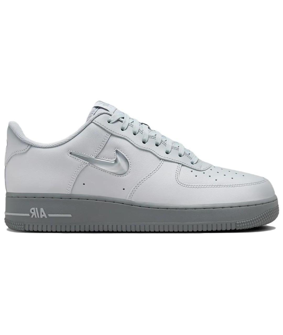 NIKE Серые кожаные низкие кроссовки / кеды, фото 1
