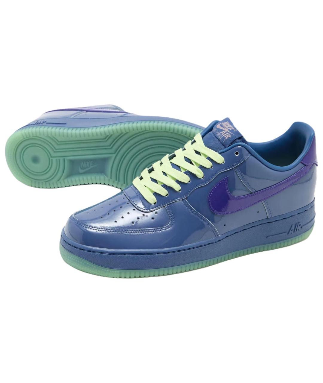 NIKE Синие кожаные низкие кроссовки / кеды, фото 6