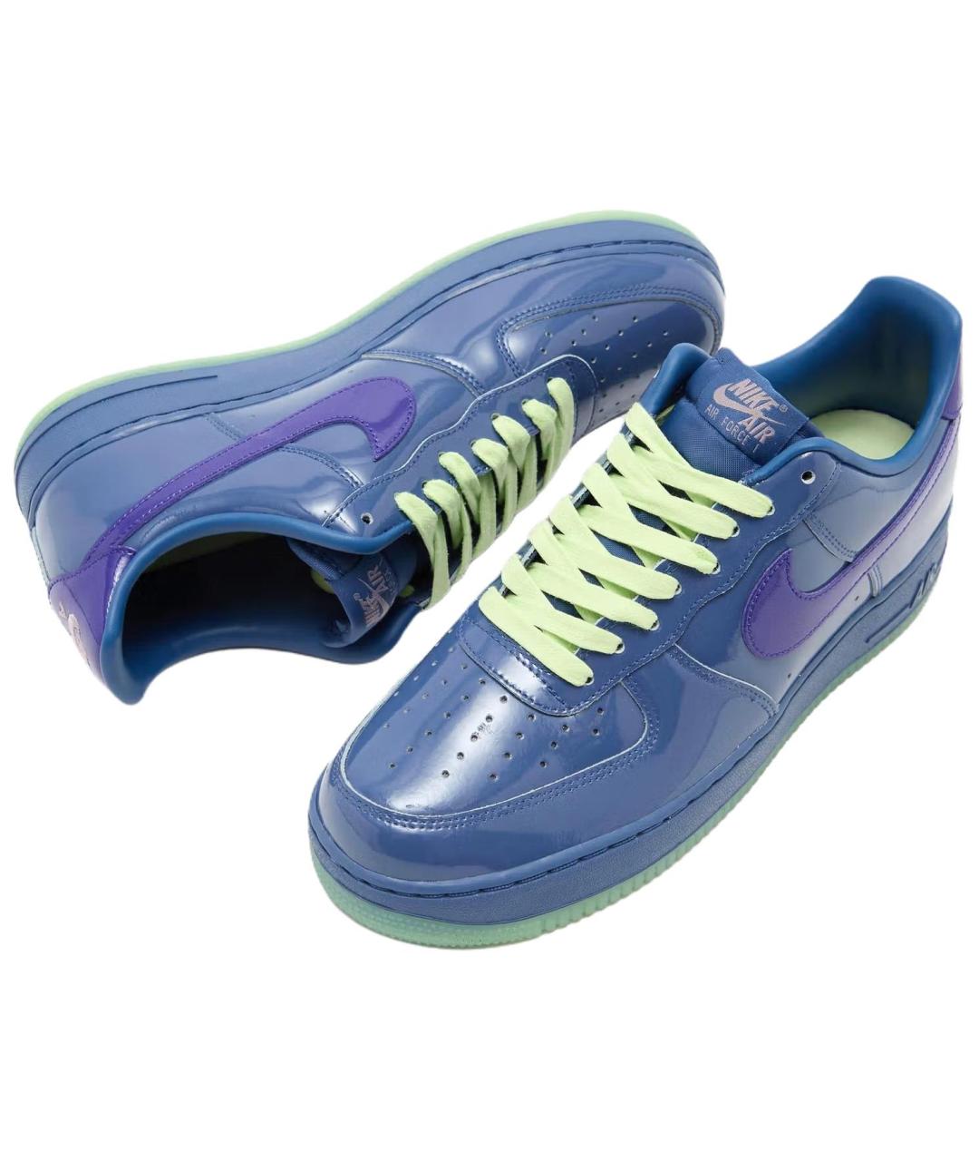 NIKE Синие кожаные низкие кроссовки / кеды, фото 3