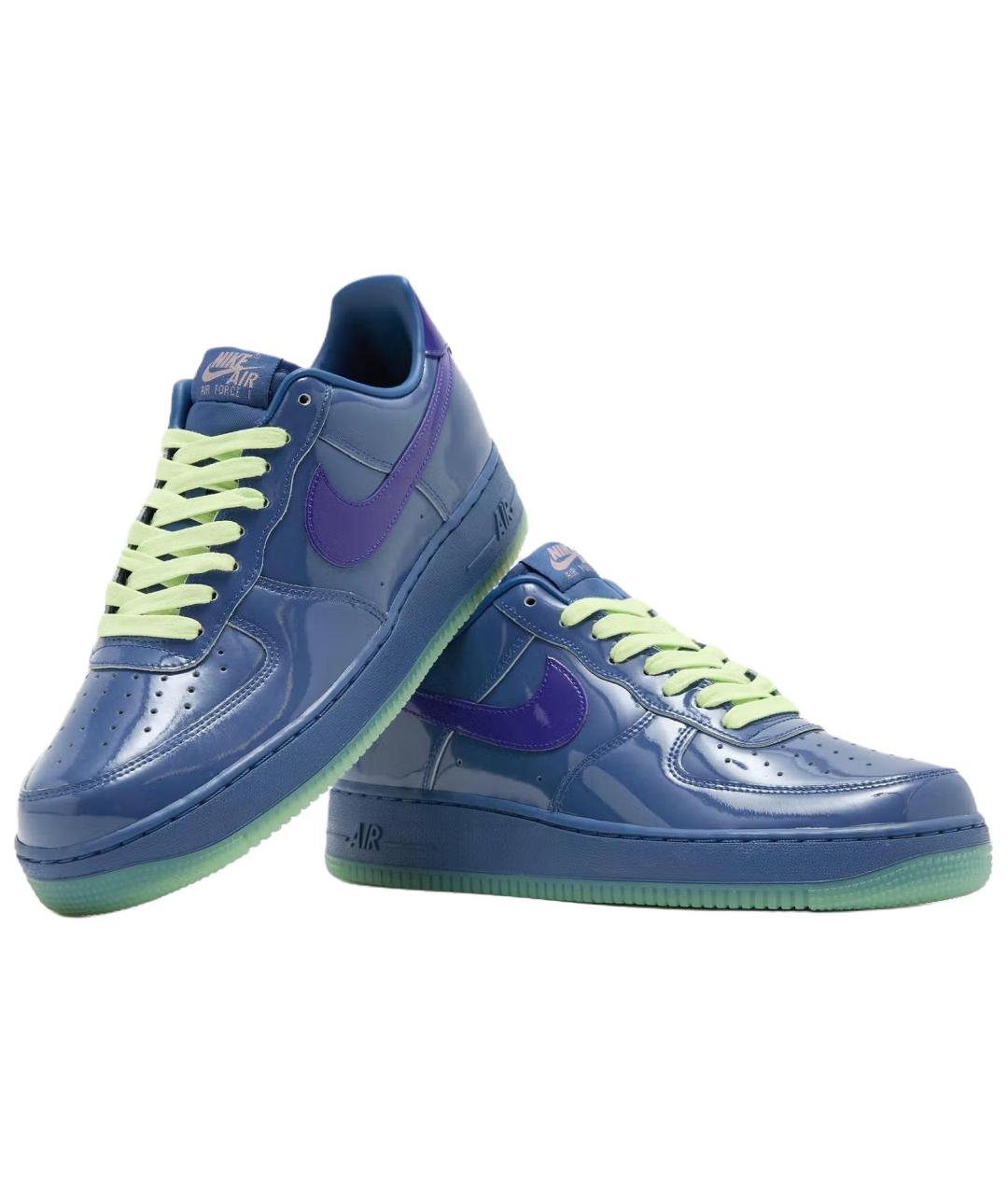 NIKE Синие кожаные низкие кроссовки / кеды, фото 4