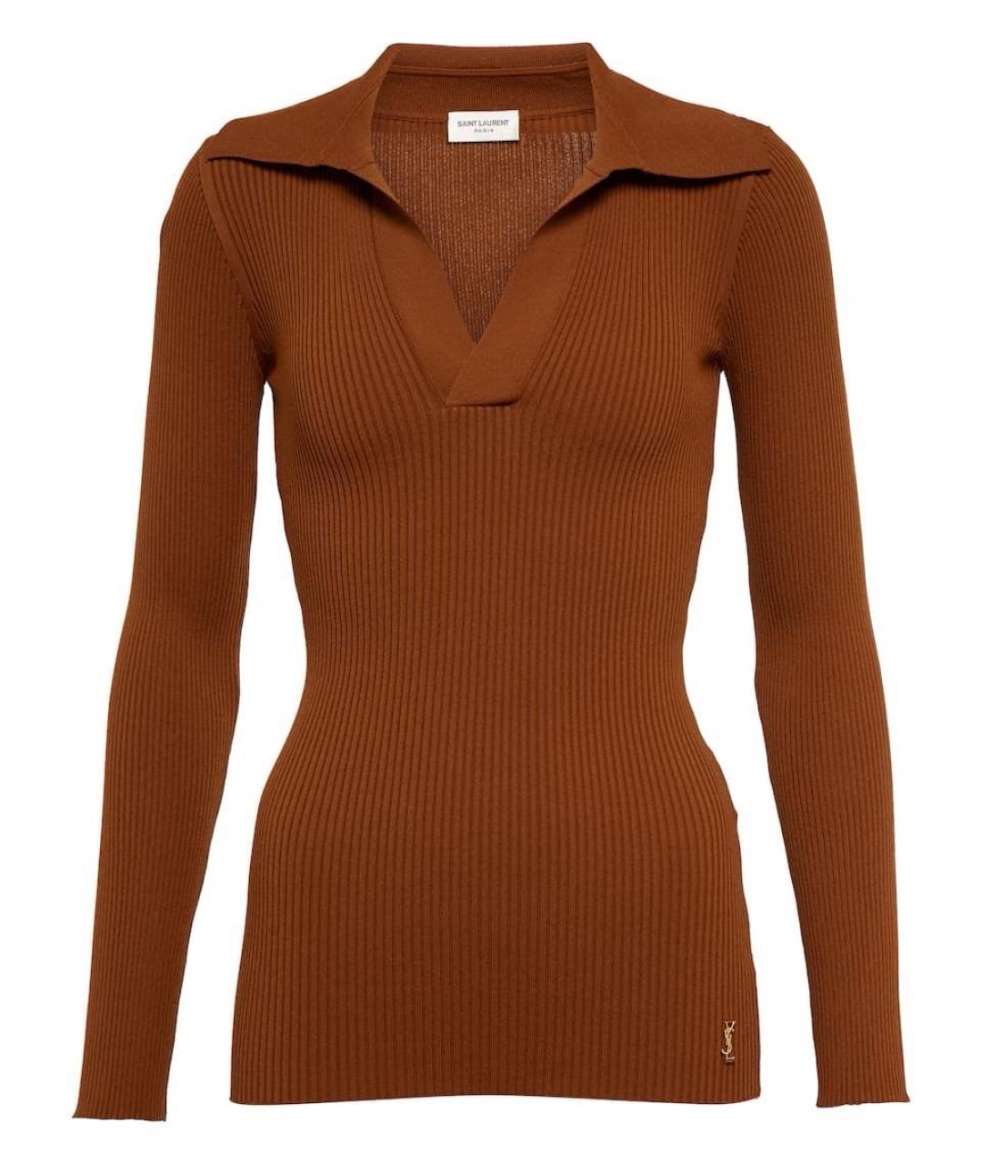 SAINT LAURENT Коричневая водолазка, фото 9
