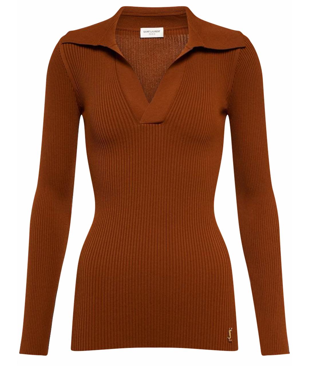 SAINT LAURENT Коричневая водолазка, фото 1