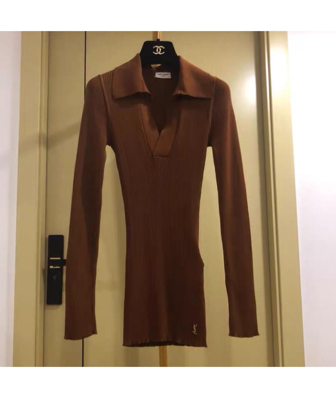 SAINT LAURENT Коричневая водолазка, фото 2
