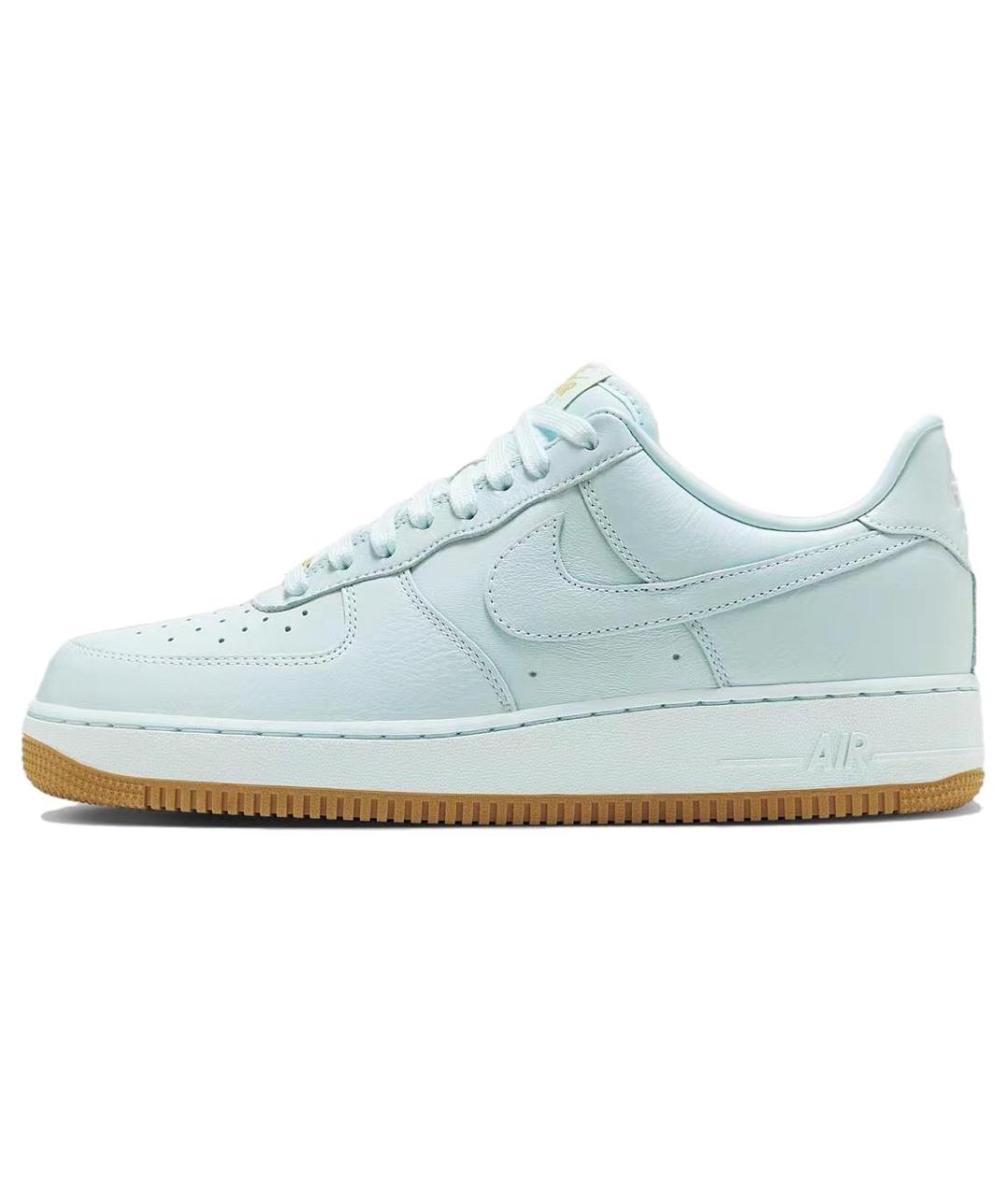 NIKE Голубые кожаные низкие кроссовки / кеды, фото 2