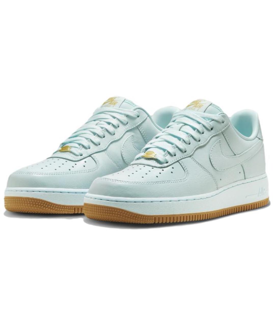 NIKE Голубые кожаные низкие кроссовки / кеды, фото 4
