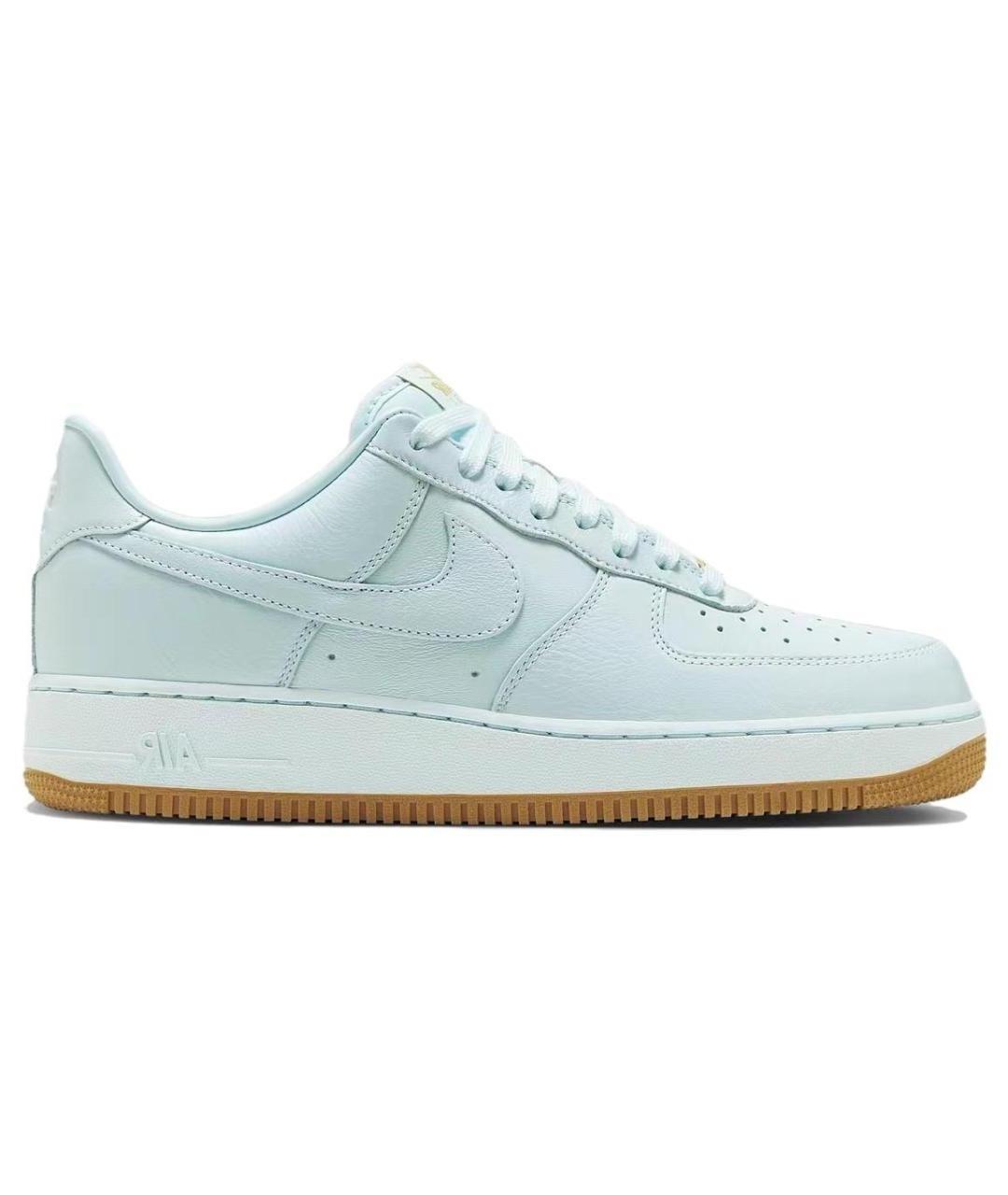 NIKE Голубые кожаные низкие кроссовки / кеды, фото 1