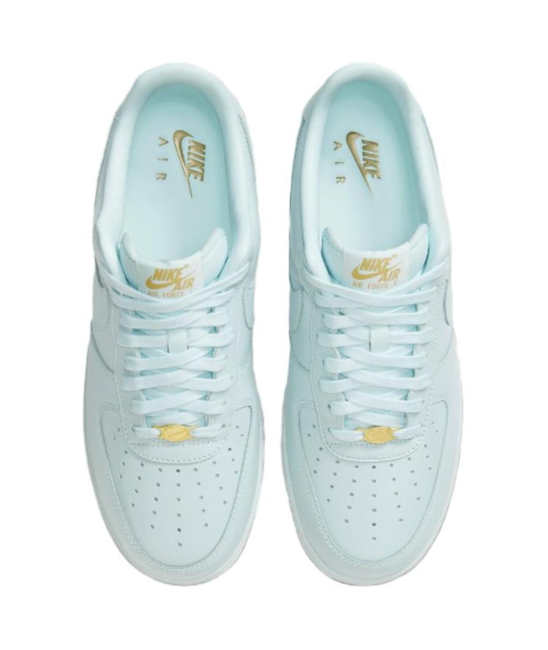 NIKE Голубые кожаные низкие кроссовки / кеды, фото 5