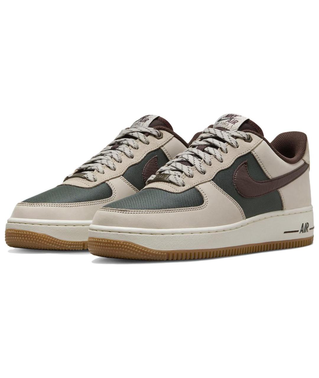 NIKE Бежевые кожаные низкие кроссовки / кеды, фото 4