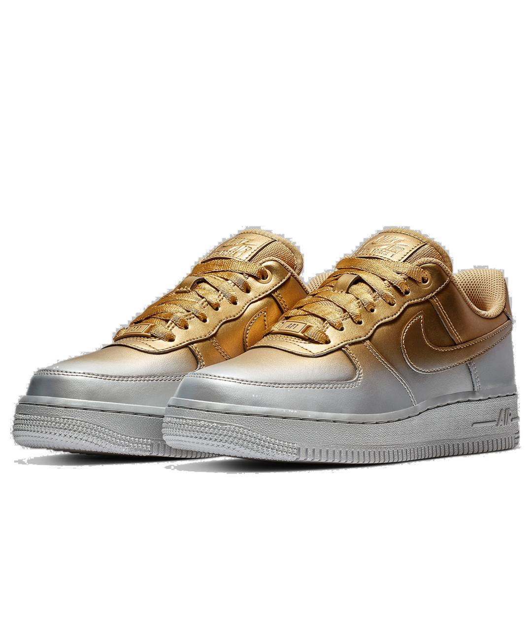 NIKE Золотые кожаные кроссовки, фото 4