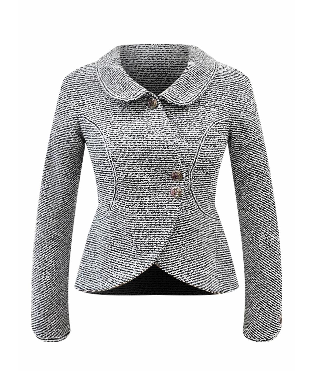 CHANEL Серый твидовый жакет/пиджак, фото 1