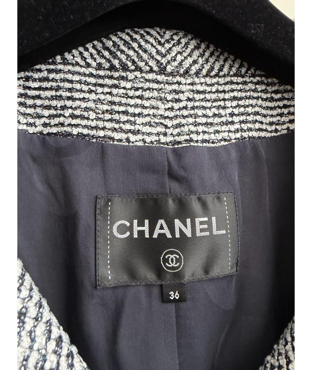 CHANEL Серый твидовый жакет/пиджак, фото 5