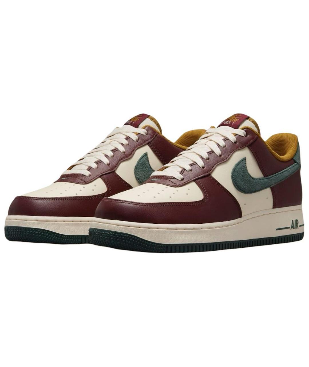 NIKE Коричневые кожаные низкие кроссовки / кеды, фото 4