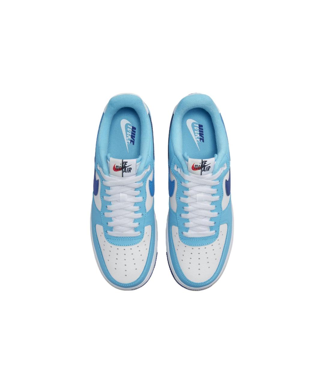 NIKE Голубые кожаные низкие кроссовки / кеды, фото 5
