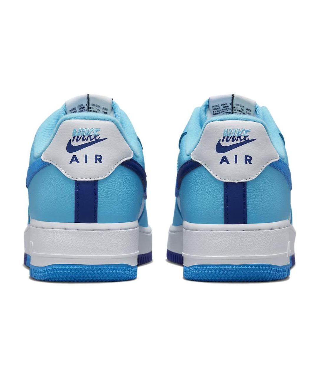 NIKE Голубые кожаные низкие кроссовки / кеды, фото 6