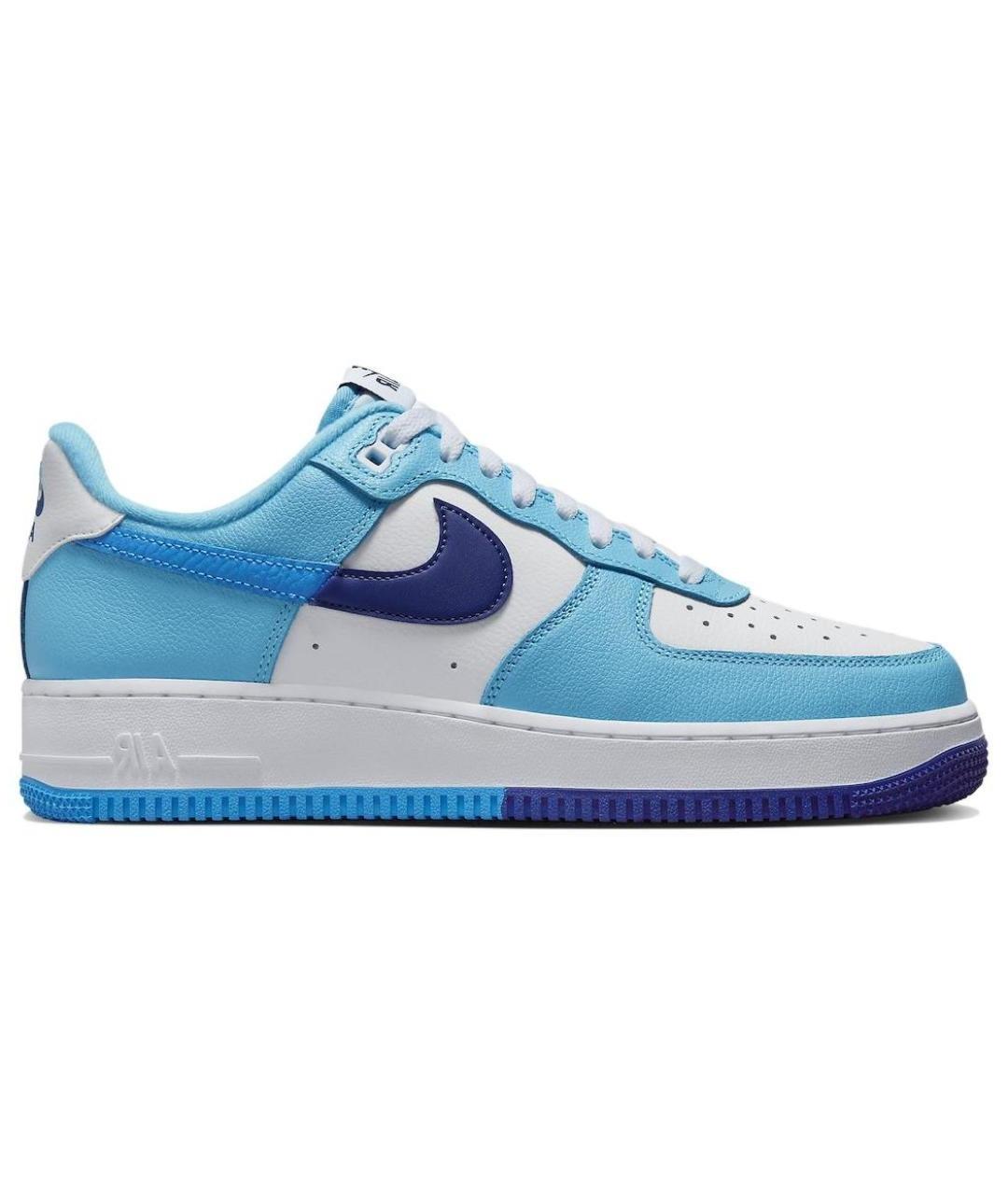 NIKE Голубые кожаные низкие кроссовки / кеды, фото 1