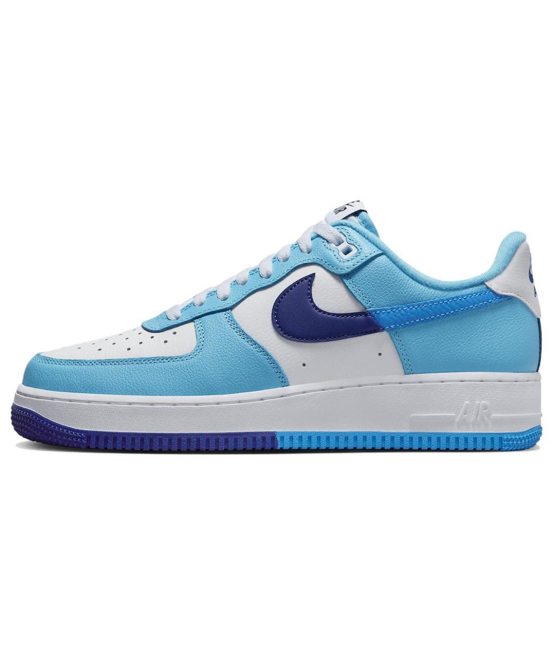 NIKE Голубые кожаные низкие кроссовки / кеды, фото 3
