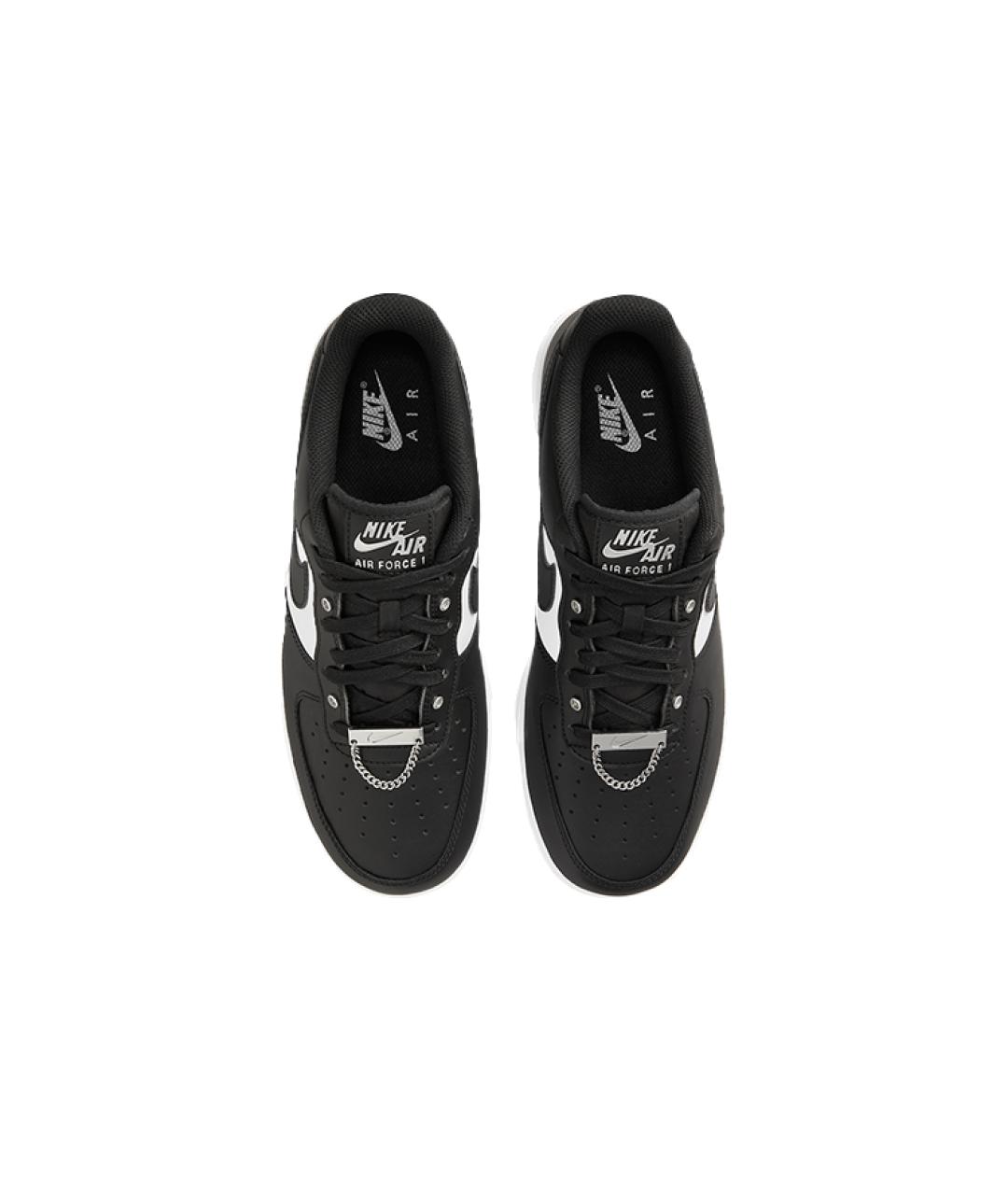 NIKE Черные кожаные низкие кроссовки / кеды, фото 5