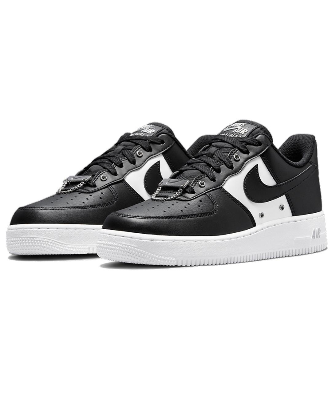 NIKE Черные кожаные низкие кроссовки / кеды, фото 4