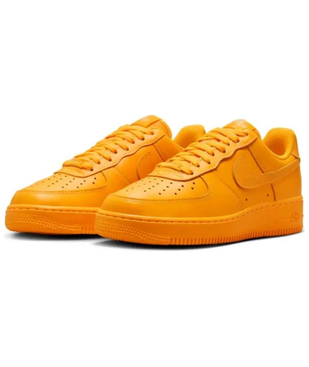 NIKE Оранжевое кожаные кроссовки, фото 4