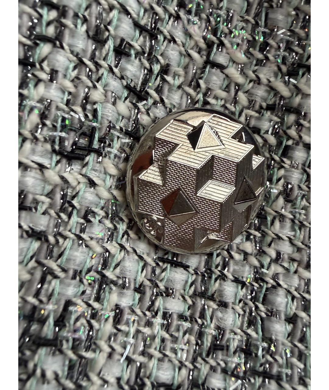 CHANEL Серый твидовый жакет/пиджак, фото 4